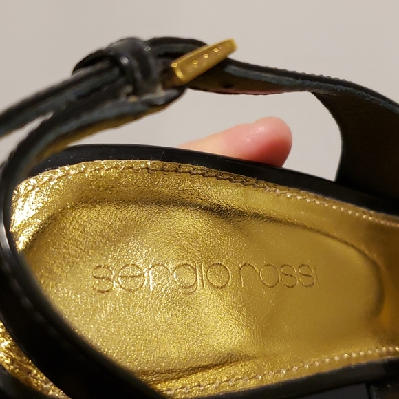 Sergio Rossi Bicolor Leather Slingback Platform - Picture 11 of 12